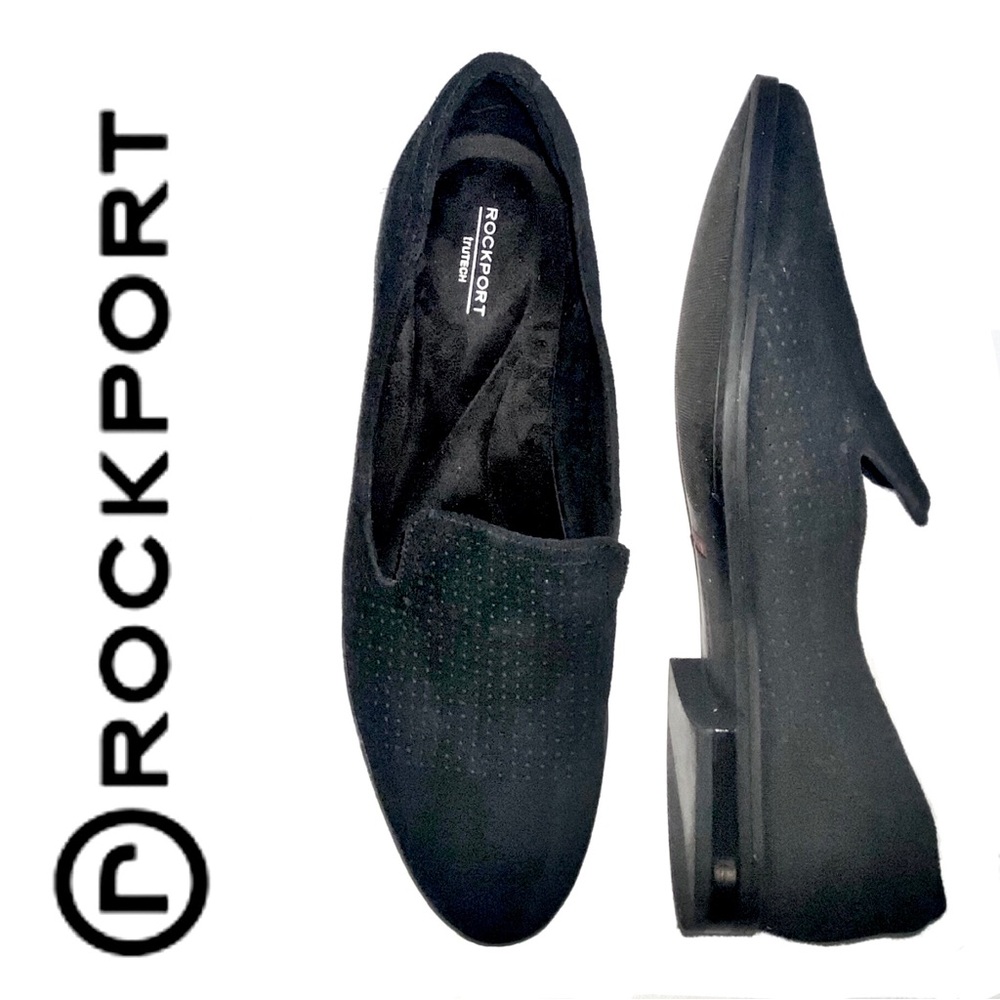 ROCKPORT black suede Perpetua truTECH loafers